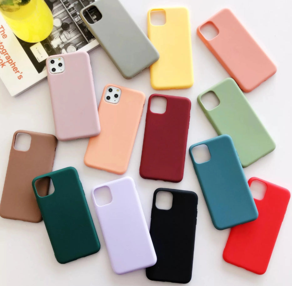 Case for Iphone 11 12 13 14 15 16 Pro Max XS XR Colour Shockproof Silicone Cover